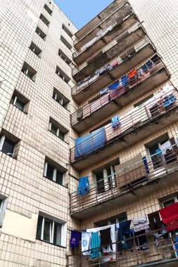 Kiev, Ukrayna'da daire house Hostel'e. Renkli fotoğraf. kurutma 