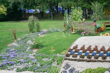 Ukrayna, Kiev, 25 Ağustos 2010. Çiçek Sergisi. Dekorasyon