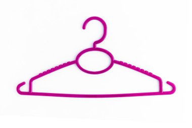 Bir renkli plastik askı, beyaz arka plan üzerinde izole kapatmak-