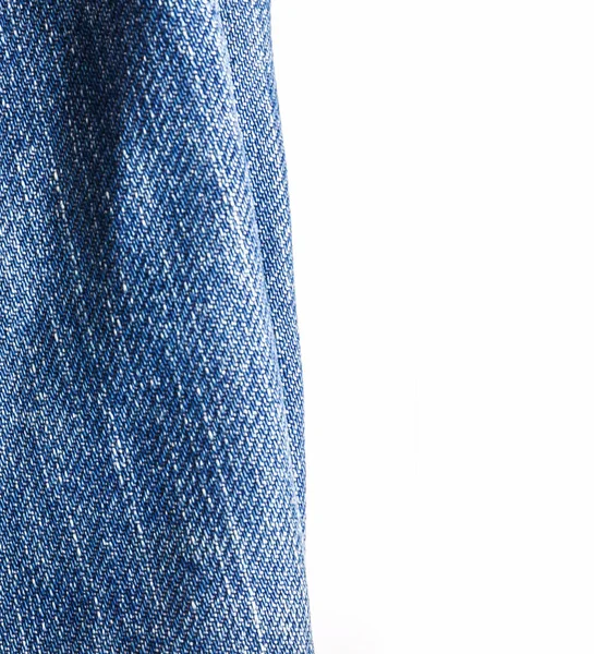 Jeans texture primo piano, isolato su sfondo bianco — Foto Stock