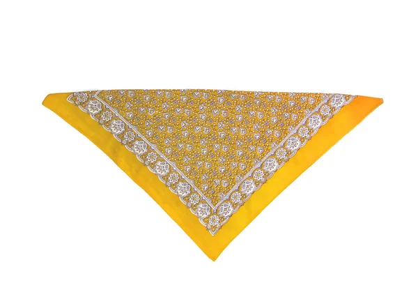 Yellow kerchief-bandana with a pattern, isolated — Stock Photo, Image