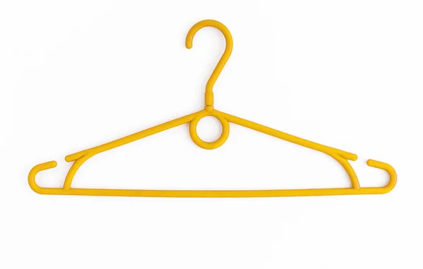 One colored plastic hanger, isolated on white background, close- — Stock Photo, Image