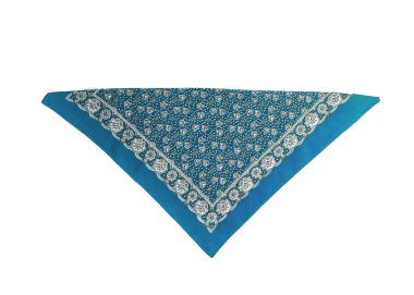 Mavi, açık mavi fular-bandana izole bir desen ile