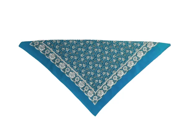 Blue, light blue kerchief-bandana with a pattern, isolated — Stock Photo, Image
