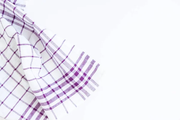 Magenta, фіолетова тканина, кухонний рушник з картатим візерунком, ізо — стокове фото