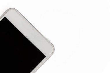 Ah smartphone, yakın çekim, üzerinde beyaz izole telefon