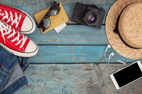 Natürmort rekreasyon, giyim, şapka, gizlice için çeşitli öğeleri