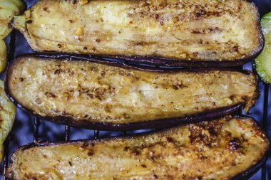 Çeşitli ızgara sebze. Şef pişirme vegetables.top görünümü clo