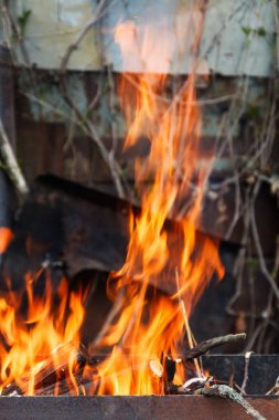 Ocak yanık odun ve kömür için dalları
