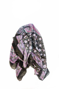 renkli desenli eşarp, üzerinde beyaz adam izole boyun atkısı