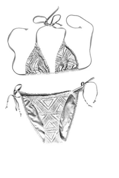 Stickad Strand bikini isolerad på vit bakgrund — Stockfoto