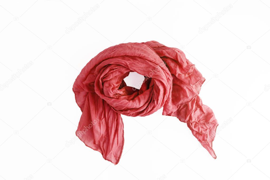 colored patterned scarf, neckerchief isolated on white backgroun