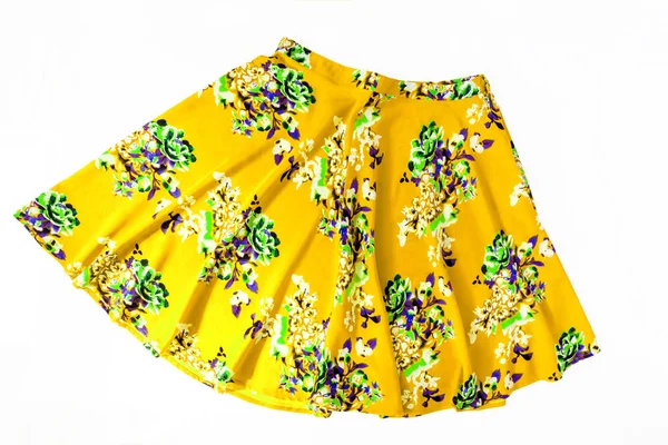 Bright colored fashionable summer floral skirt for women / girl, — Stock Photo, Image