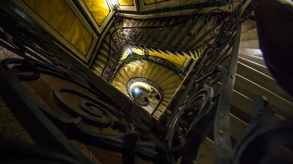 Upside view of a spiral staircase — Stock Photo, Image