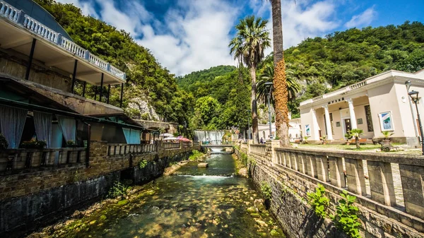 Paisaje en la nueva ciudad de Athos — Foto de Stock