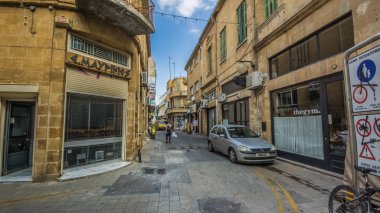 Nicosia, Kıbrıs-7 Ağustos, eski Nicosia görünümünün 2017:Streets.