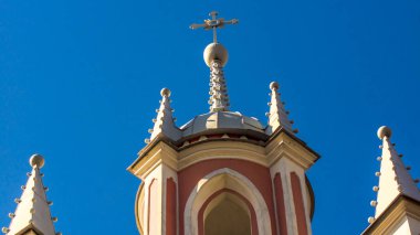 St. Petersburg, Rusya 10 Nisan 2018: Chesme Gotik kilise. Kilise St John Baptist Chesme sarayda Saint Petersburg, Rusya Federasyonu