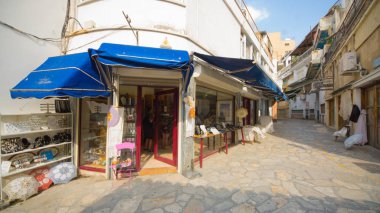 Nicosia, Kıbrıs-7 Ağustos 2017: salonu sokak eski Lefkoşa