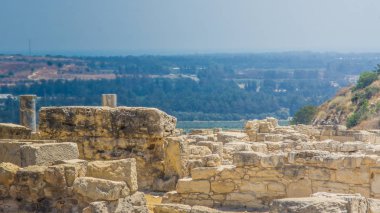 Antik Kourion kalıntıları. Limasol Bölgesi. Kıbrıs, 06 Ağustos 2017