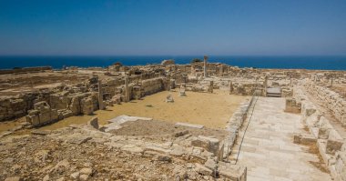 Antik Kourion kalıntıları. Limasol Bölgesi. Kıbrıs, 06 Ağustos 2017