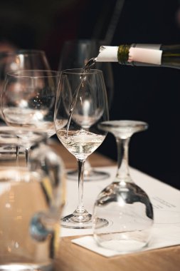 bir sürü farklı şarap bardakları, şarap tadımı