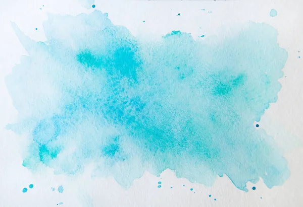 Abstracte blauwe waterverf op witte achtergrond. Dit is aquarel — Stockfoto