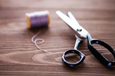 Vintage dikiş tablo makas, konu ile