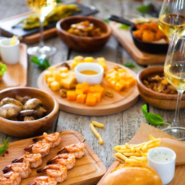 Yiyecek ve içecek tablo, yemek yeme kavramı keyfi