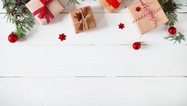 Arka plan, Noel ve yeni yıl düz kompozisyon Xmas yaptı.