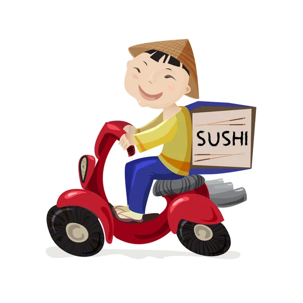 Sushi concetto di consegna . — Vettoriale Stock