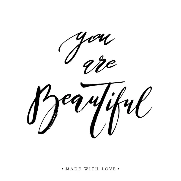 You are beautiful lettering calligraphy. — Stock Vector