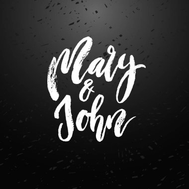 Mary ve John. Modern fırça hat.