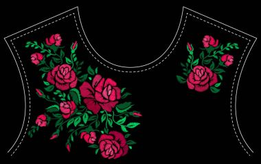 Moda çiçek nakış.