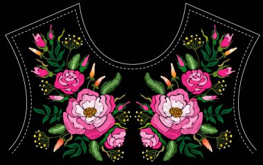 Moda çiçek nakış.