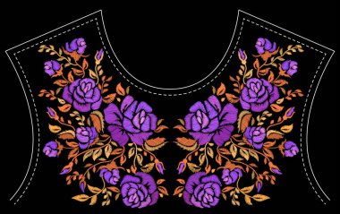 Moda çiçek nakış.