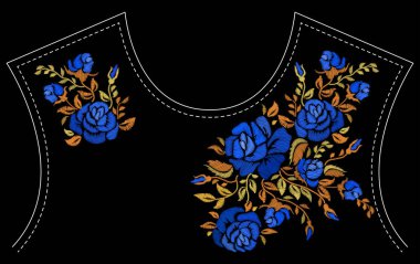 Moda çiçek nakış.