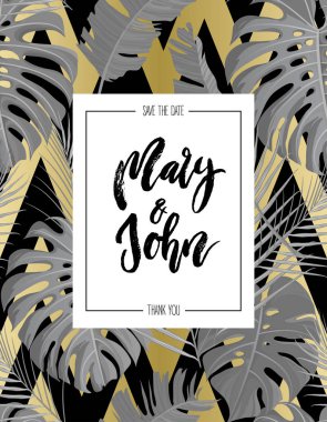 Tropikal tasarımı ile egzotik palmiye yaprakları.