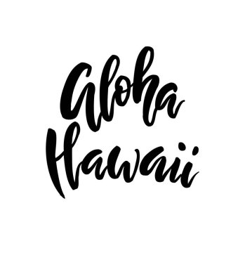 Aloha Hawaii fırça yazı.