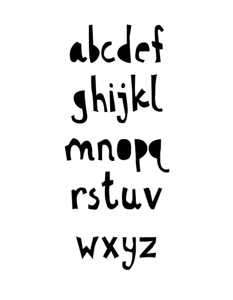 Handgekapte kalligrafie belettering alfabet. — Stockvector