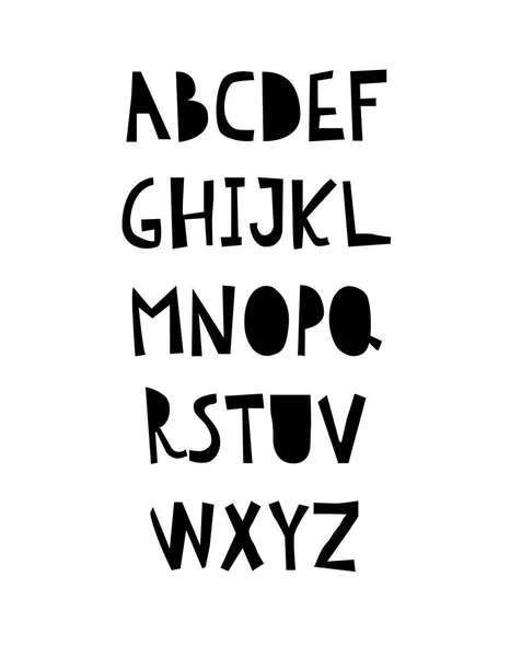 Alphabet de calligraphie découpée à la main . — Image vectorielle