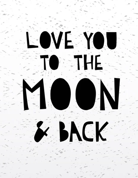 Ręką narysowane kaligrafia napis miłość na księżyc i z powrotem. — Wektor stockowy