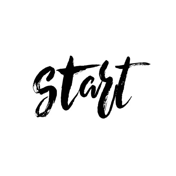 Inicio - diseño de letras dibujadas a mano. Tarjeta de caligrafía inspiradora . — Vector de stock