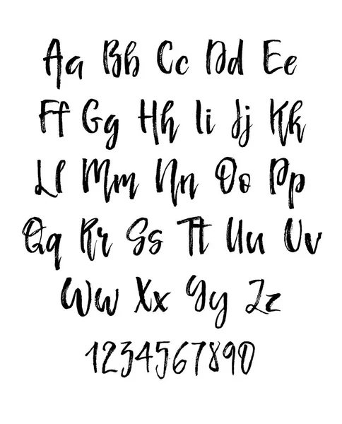 Современный курсивный шрифт, написанный от руки на белом фоне . — стоковый вектор