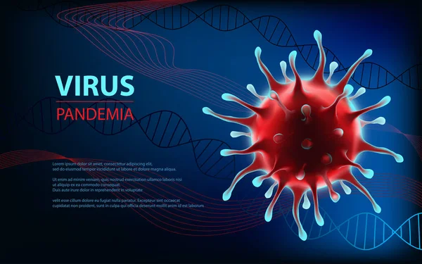 Векторний поширений вірус людини епідемія коронавірус Стокова Ілюстрація
