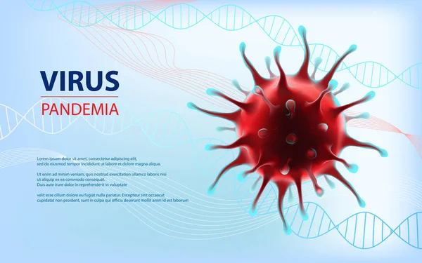 Epidemia koronawirusów wektor wirusa ludzkiego ilustracja pozioma — Wektor stockowy