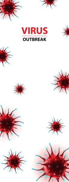 Ilustración del virus de la epidemia coronavirus bandera vertical de las redes sociales — Vector de stock