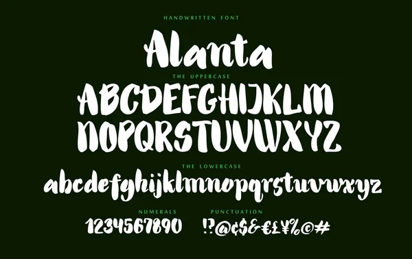 Hand drawn Alanta font vector alphabet set — Stock Vector