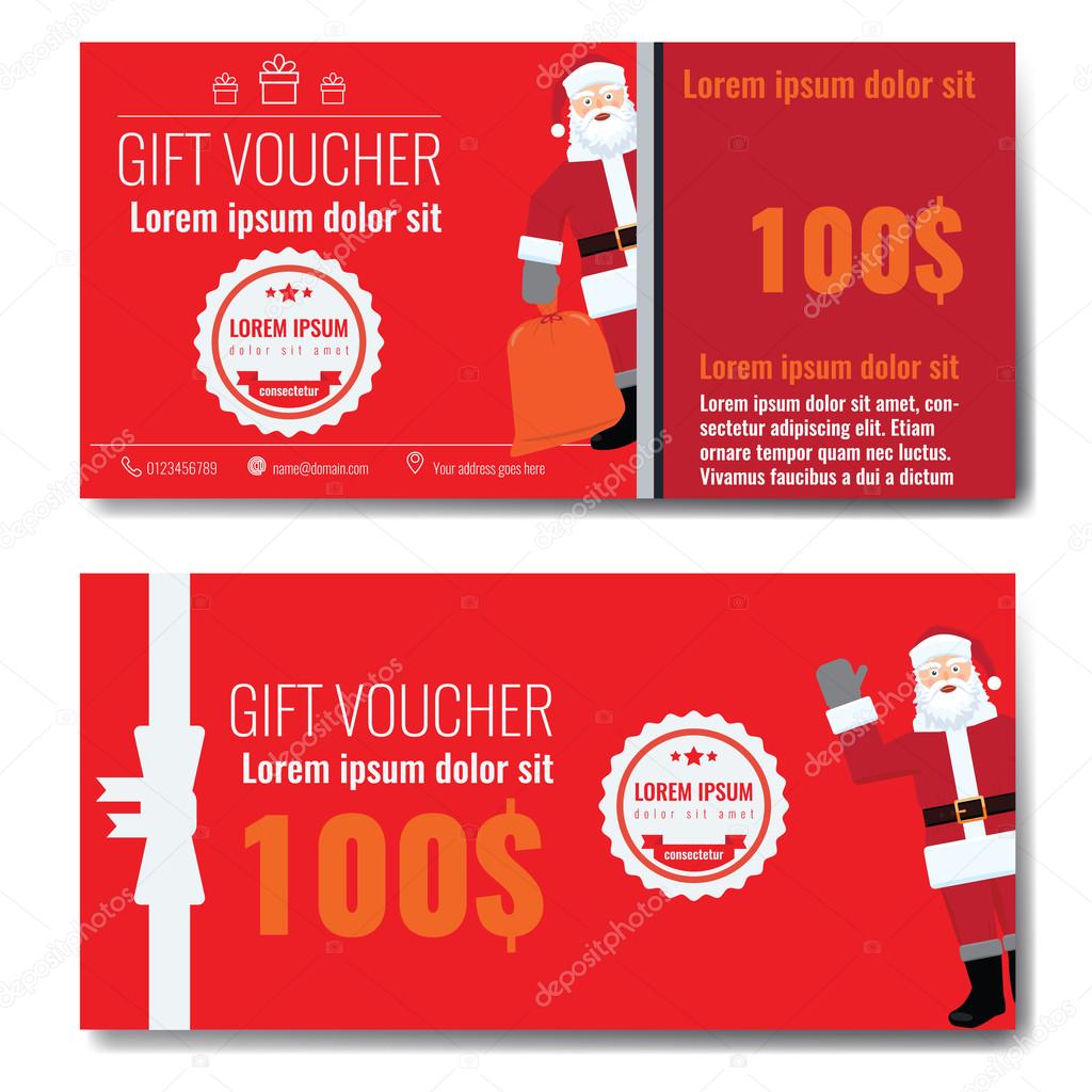 christmas gift card voucher template with green background stock gift card voucher template