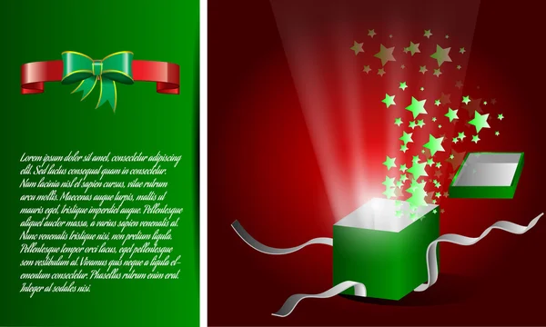 Boîte cadeau magique ouverte avec éclat — Image vectorielle
