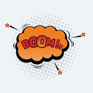 Boom - pop sanat vektör tarzı komik ses efektleri.